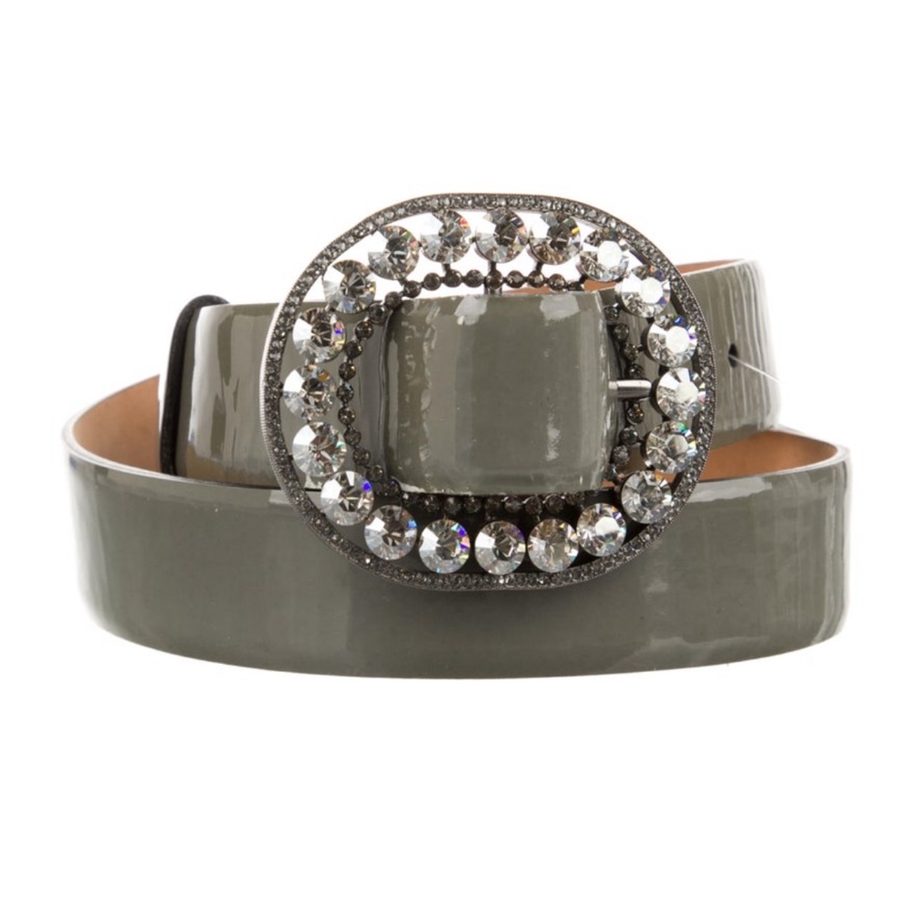 Valentino Patent Leather Crystal Embellishments Waist Belt Size: S